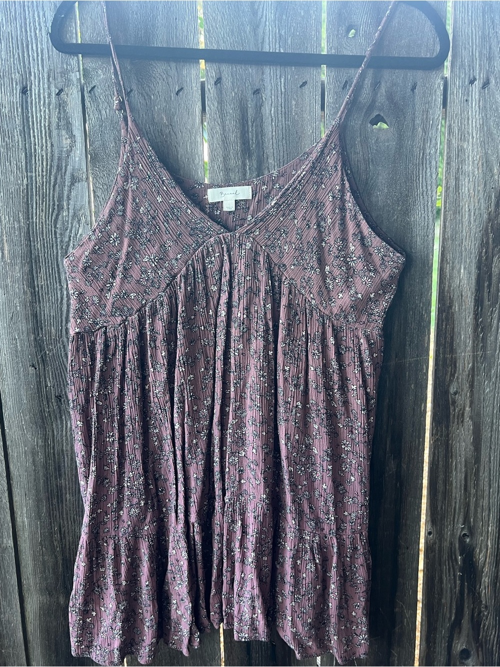 Floral Print Spaghetti Strap Mini Dress in Mauve